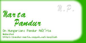 marta pandur business card